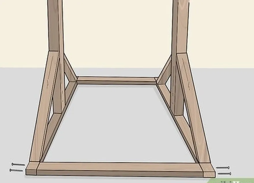 adım 1 ek stabilite için ayak parçaları arasına 2 çapraz çubuk takın.