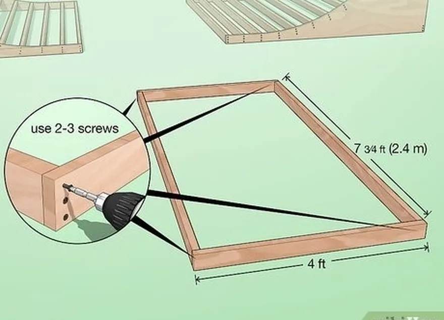 adım 1 4'e 8 feet (1,2 m × 2,4 m) boyutlarında 2 ahşap kutu çerçeve yapın.