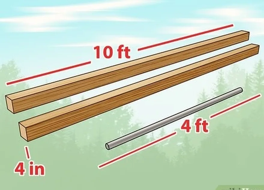 adım 1 basınçla işlenmiş ahşap direkler ve bir çelik boru alın.