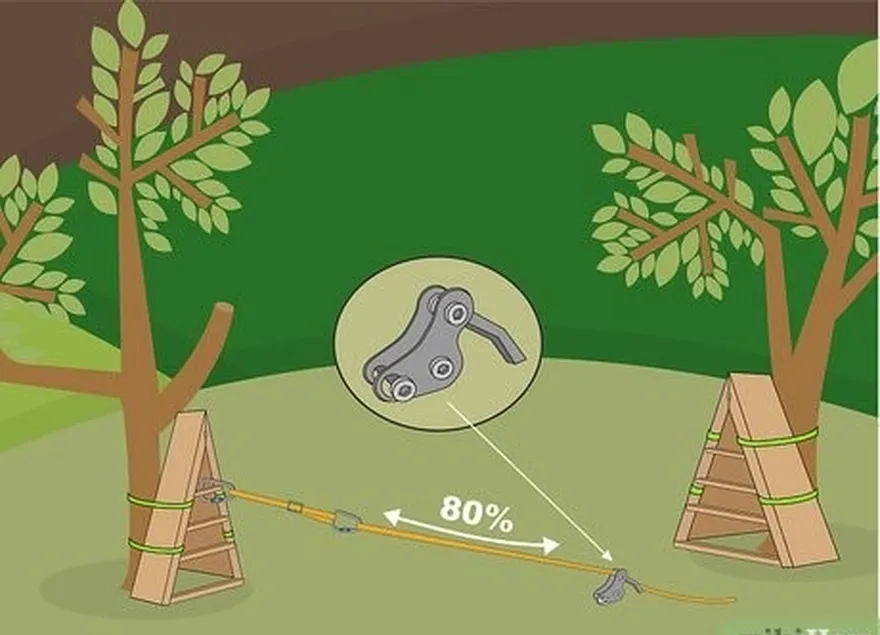 adım 3 i̇kinci çıpadan itibaren yolun yaklaşık %80'ine bir halat dolabı ve karabina yerleştirin.