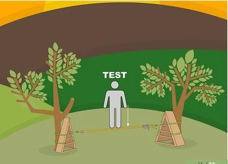 adım 2 halatı üzerine oturarak veya zıplayarak test edin.