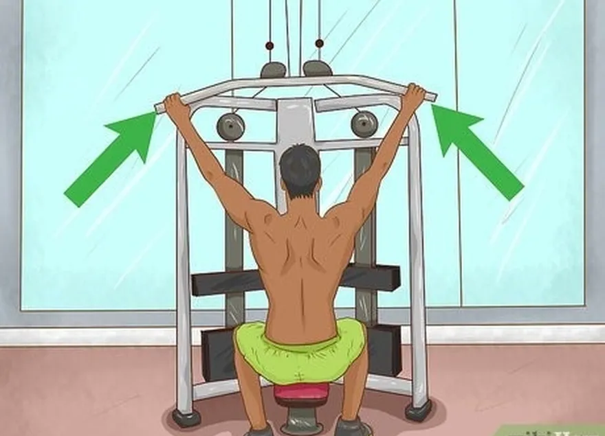 adım 1 üst sırtınızı ve omuzlarınızı güçlendirmek için lat pulldowns yapın.