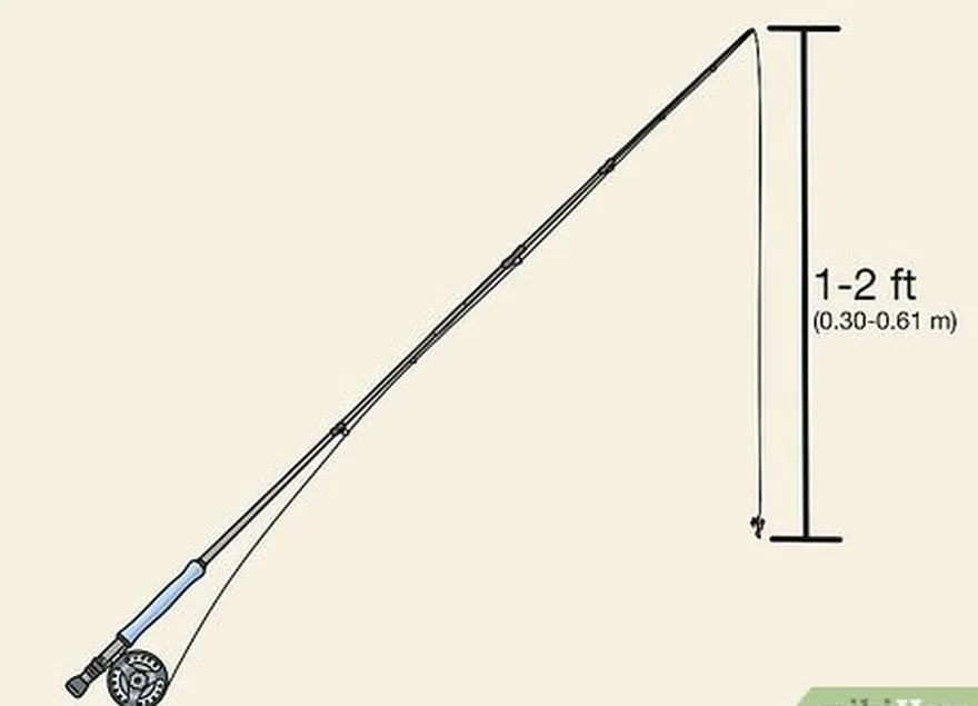 adım 7 sinek misinasını oltadan yaklaşık 1-2 fit (0,30-0,61 m) daha uzun olacak şekilde ayarlayın.