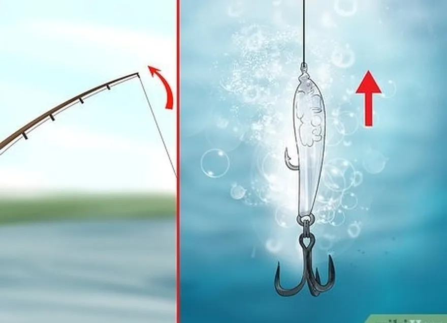 adım 4 bir cloud of dirt by pulling up on your live bait or jigging spoon.