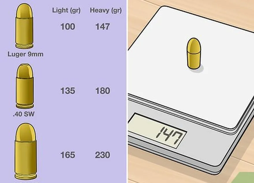 adım 3 merminin ağırlığını göz önünde bulundurun.