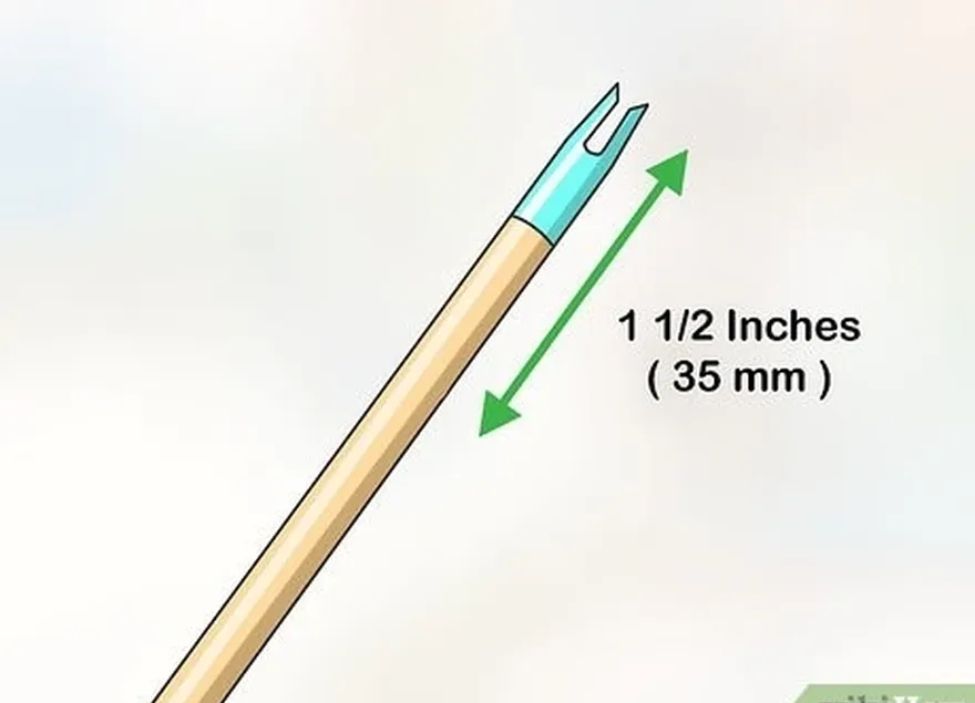 sen'll want to mark off 1 1⁄2 inches (3.8 cm) from the end of the shaft.