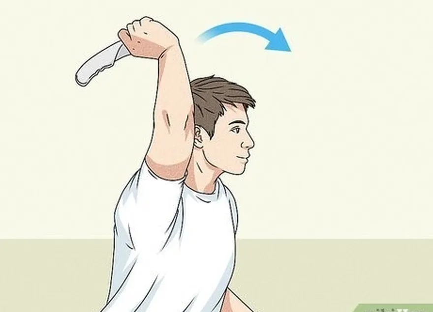 3. adım bıçağı aşağı doğru fırlatır gibi fırlatın're throwing a ball.