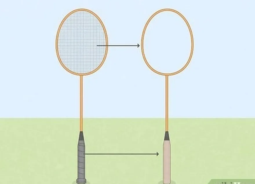 adım 1 telleri ve tutma bandını raketten çıkarın (isteğe bağlı).