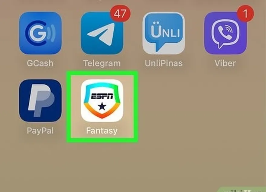 adım 1 espn fantasy uygulamasını açın.