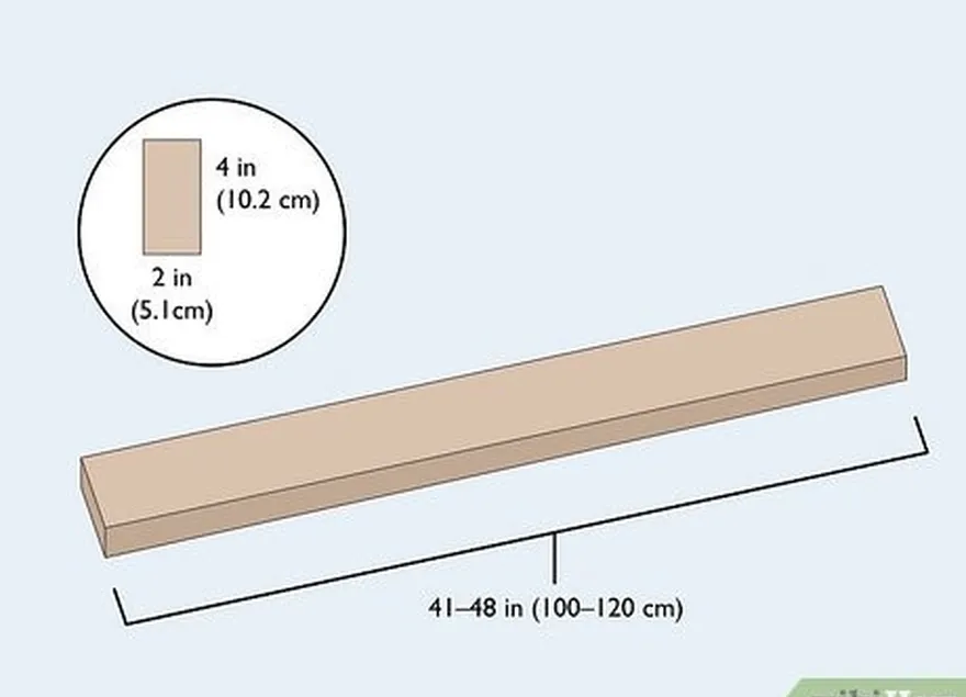 adım 1 bokkeniniz için 41-48 inç (100-120 cm) uzunluğunda sert ahşap bir tahta satın alın.