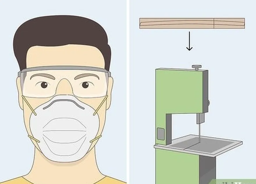 adım 1 koruyucu giysilerinizi giyin ve tahtayı şerit testereye götürün.