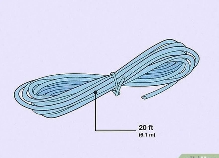 adım 1 20 feet (6,1 m) sentetik halatı ölçün ve kesin.