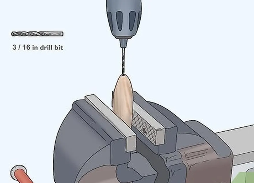 adım 8 kurşun ve kancalar için 3⁄16 inç (0,48 cm) pilot delikler açın.