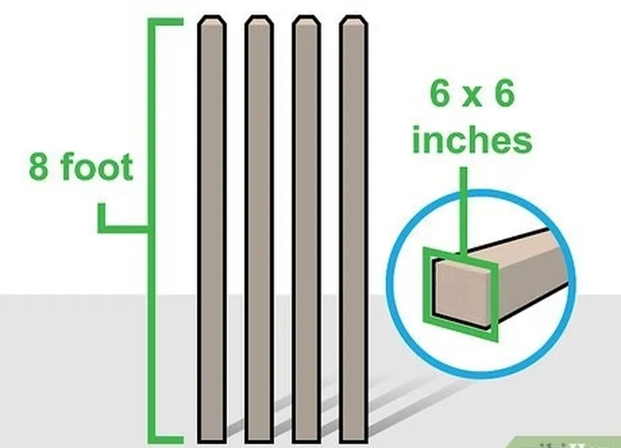 adım 1 dört adet 8 fit (2,4 m) boyunda ahşap direk satın alın.