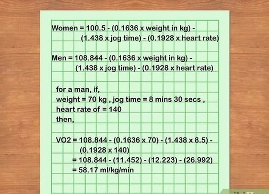 adım 4 vo2 maks değerinizi cinsiyete özgü denklemle hesaplayın.