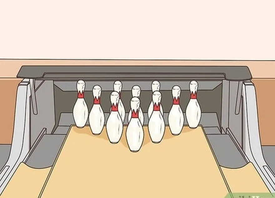 adım 2 pin ayarlama makinesinin tüm döngüsünü tamamlamasını ve bowling oynamadan önce süpürme çubuğunun tamamen kaldırılmasını bekleyin.