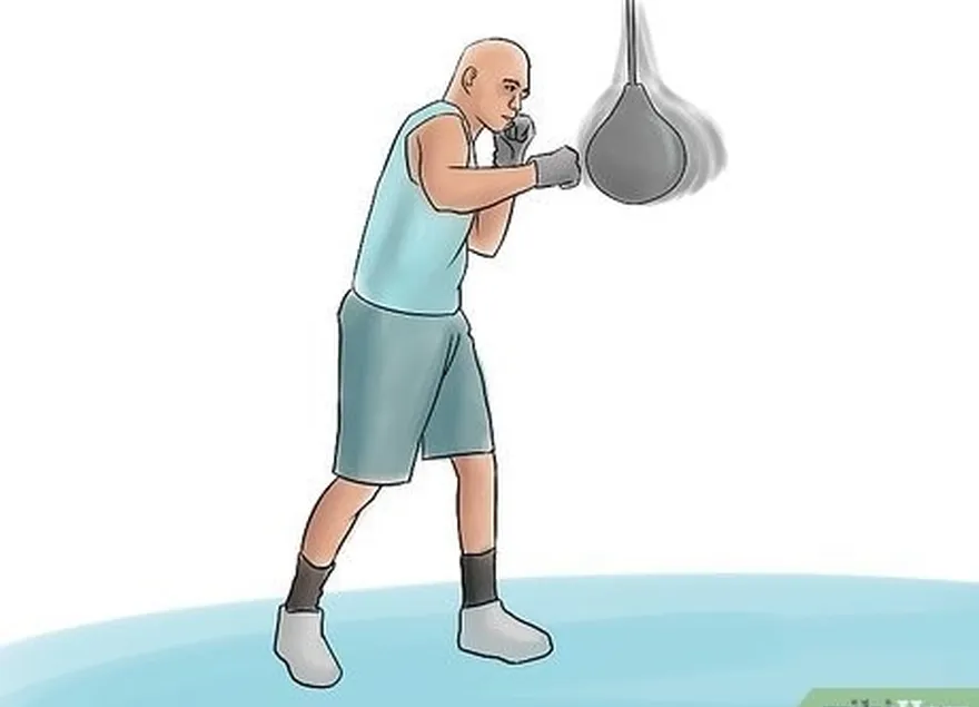 adım 2 çantanın içine girin standard speed bag stance.