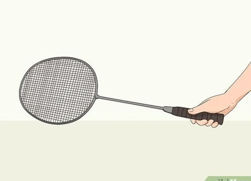 adım 1 başparmağınızı backhand servisler için sap üzerindeki eğim boyunca dayayın.