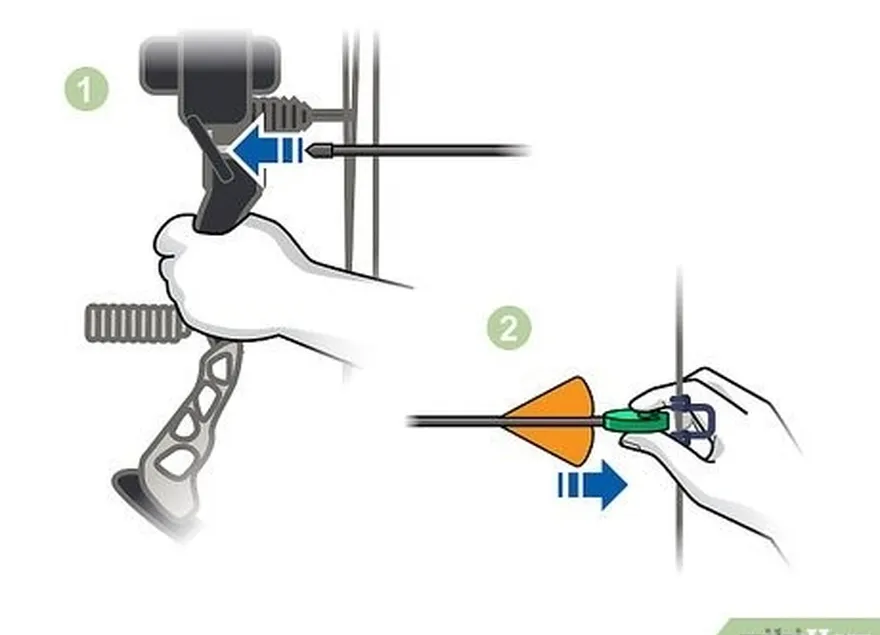 adım 3 bir oku dayanağa çentikleyin, sonra çentiğe oturtun.