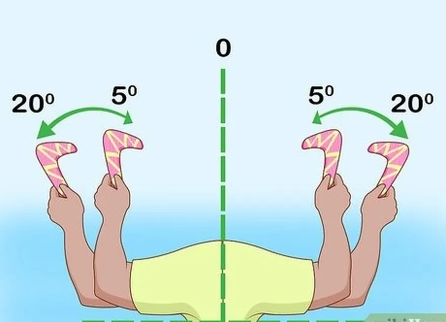 adım 1 bumerangı dikey olarak ve doğru bir şekilde atın.