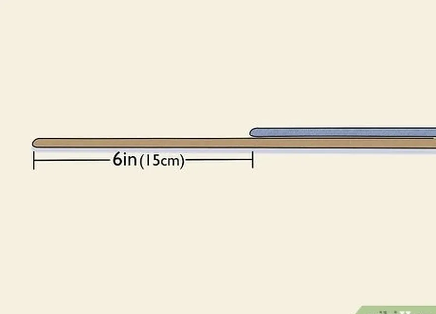 adım 1 2 çizgiyi uçları 6 inç (15 cm) üst üste gelecek şekilde paralel olarak yerleştirin.