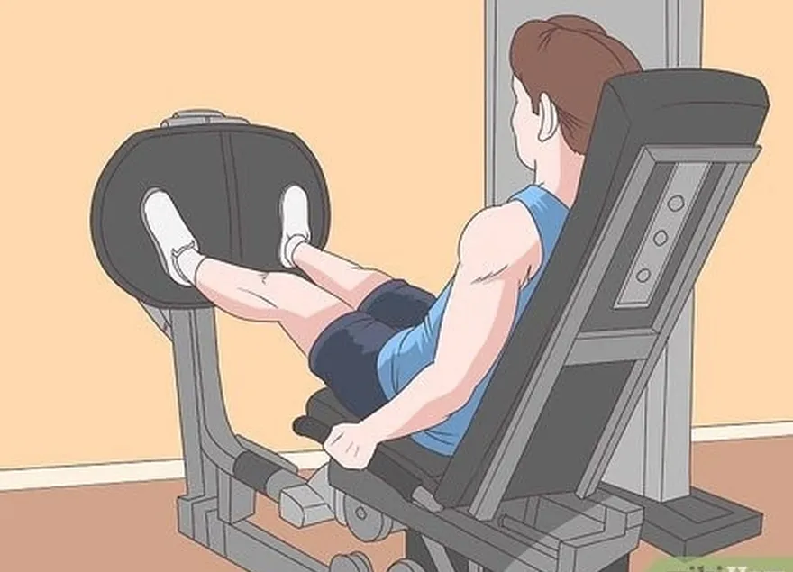 adım 6 spor salonunuzda hamstring ve kalça kaslarınızı çalıştırın's leg press machine.