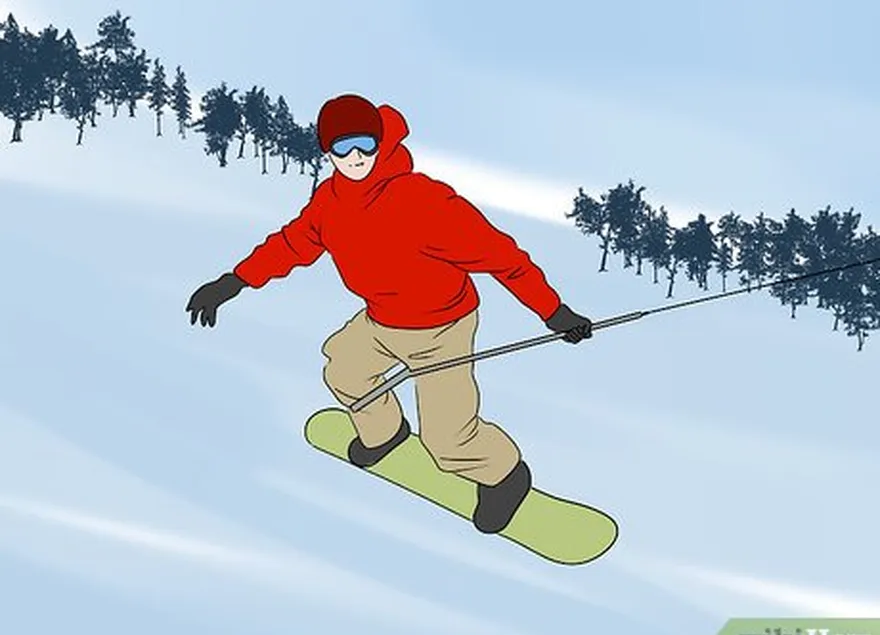 adım 7 tahtayı düz tutun, dizlerinizi hafifçe bükün ve normal snowboard yapıyormuş gibi davranın!